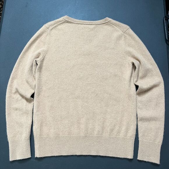 Quince Womens 100% Cashmere Sweater Tan Long Sleeve V-neck Small EUC - Picture 4 of 7